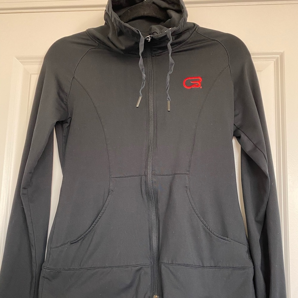 CYCLEBAR black cowl neck zip-up